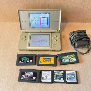 Nintendo DS Lite Handheld Console Gld Legend of Zelda Edition w/Char-7game Read!